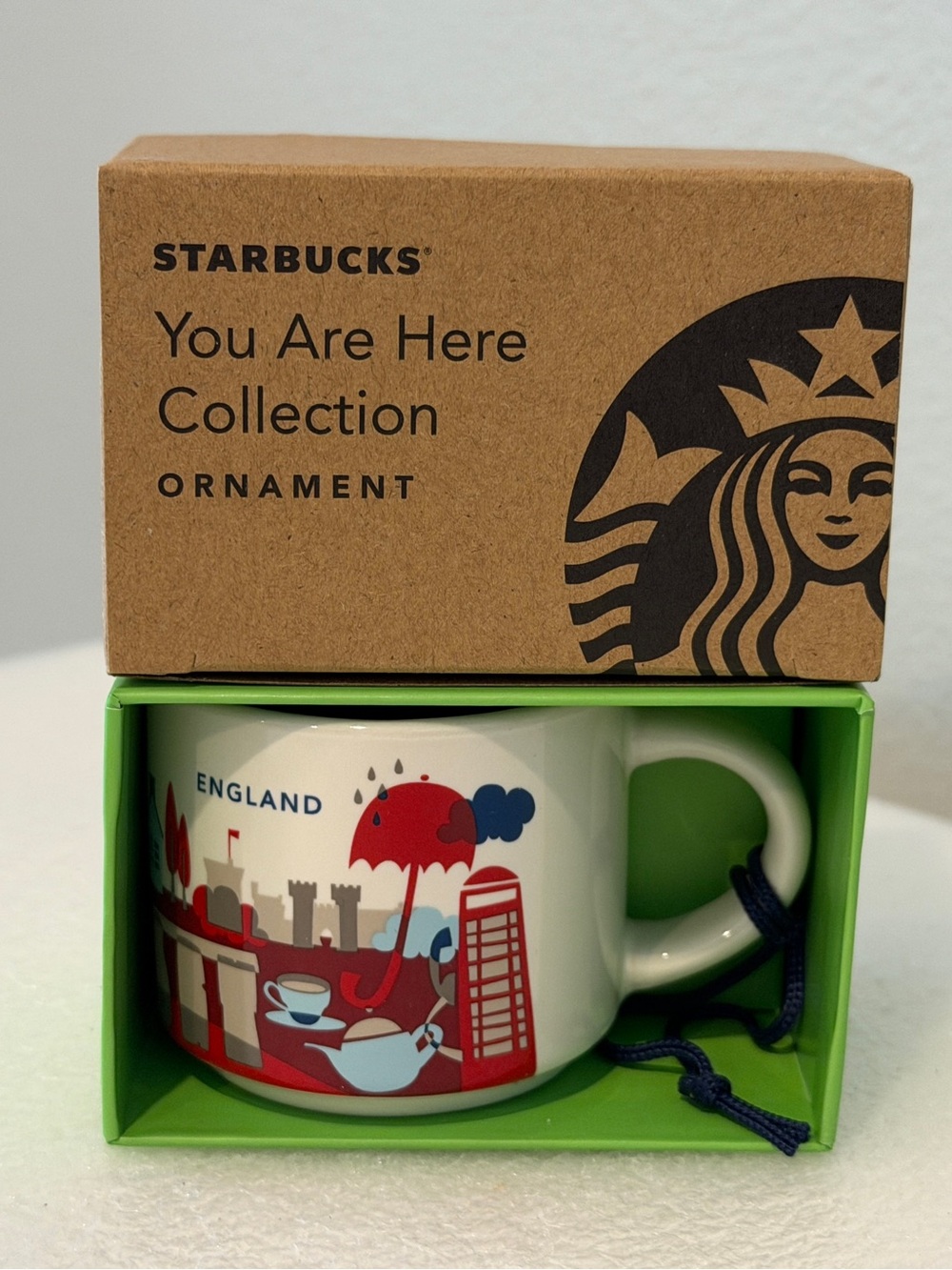 Starbucks You Are Here YAH England Mug Ornament NIB
